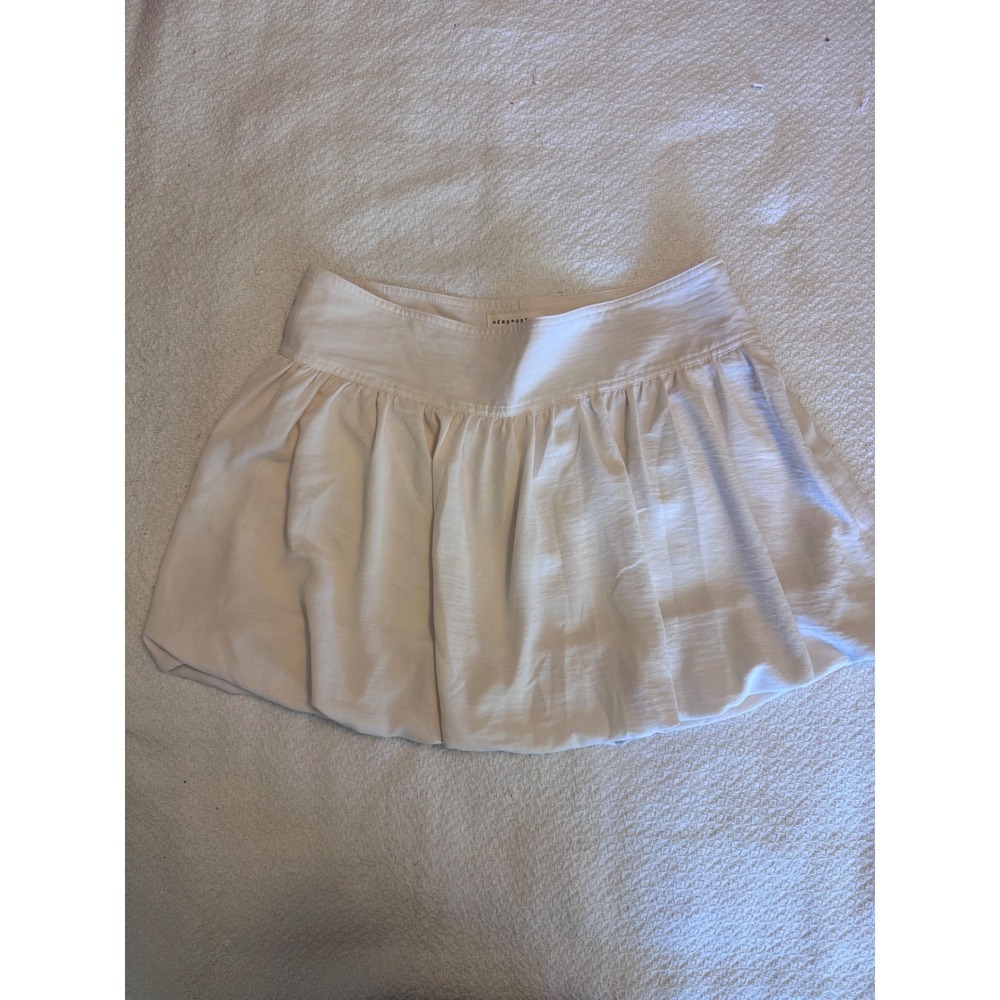 Aeropostale Cream Bubble Hem Mini Skirt Y2K Off White Puff Skirt Size M